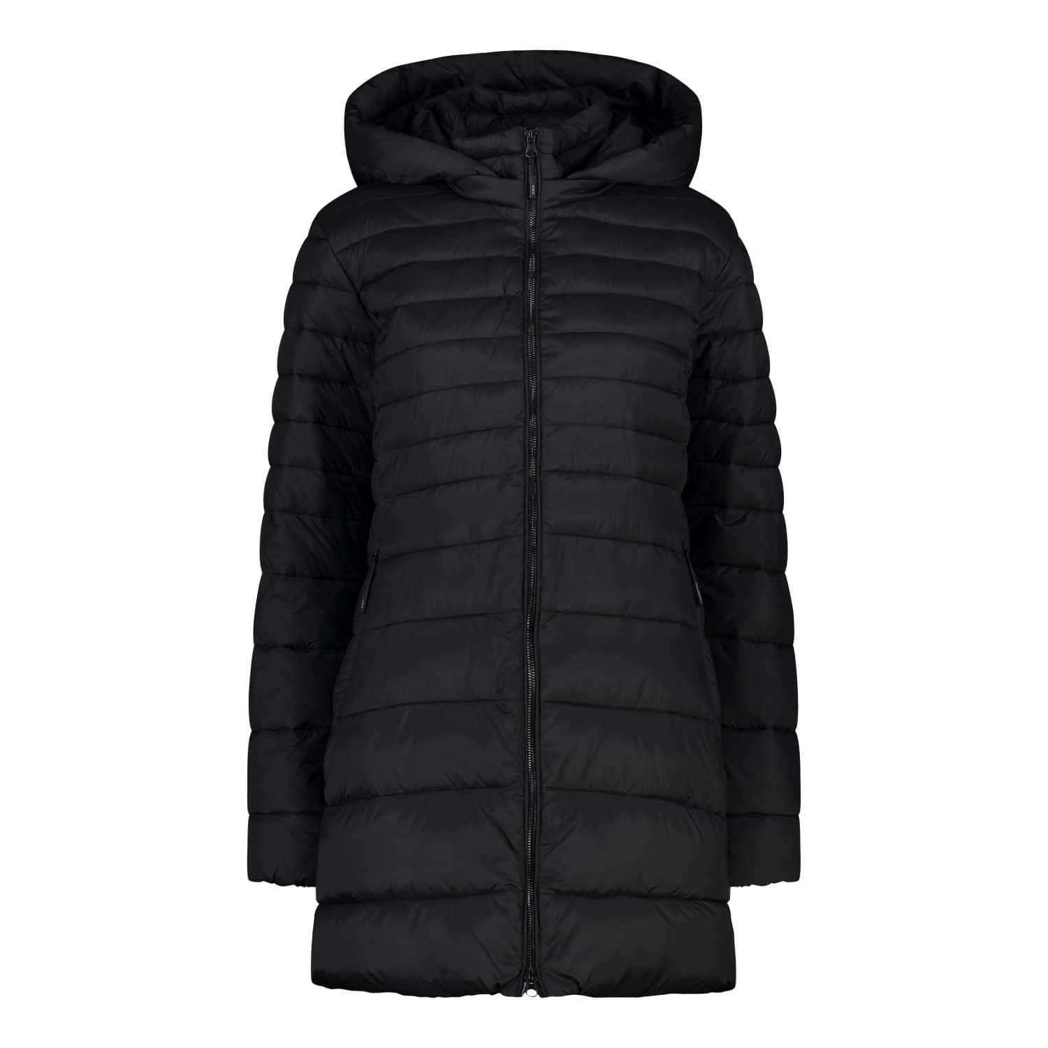 CMP Women's Parka Da Donna in Nylon Con Cappuccio Removibile Jacket, Black, 42