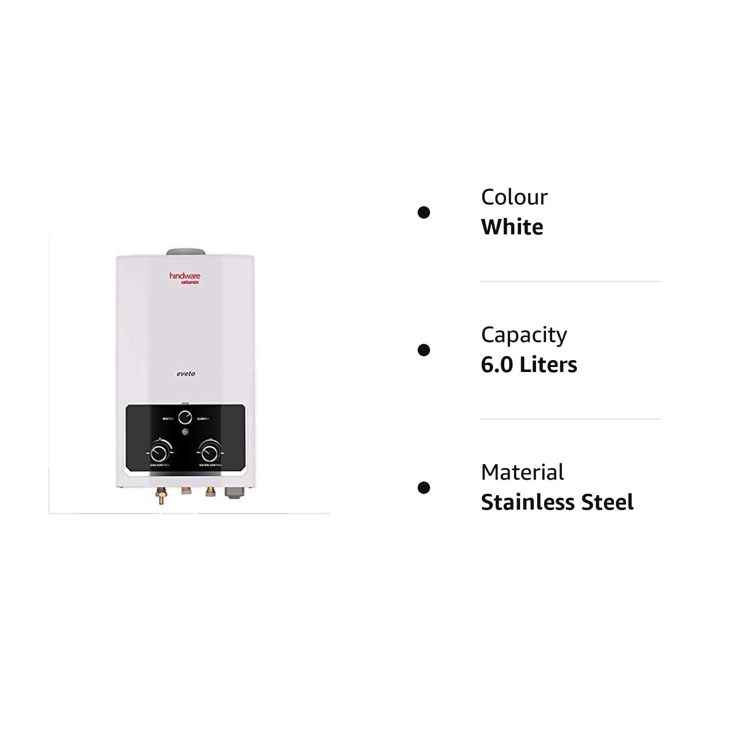 Hindware Eveto 6L ISI गैस वॉटर हीटर : Amazon.in: घर और किचन