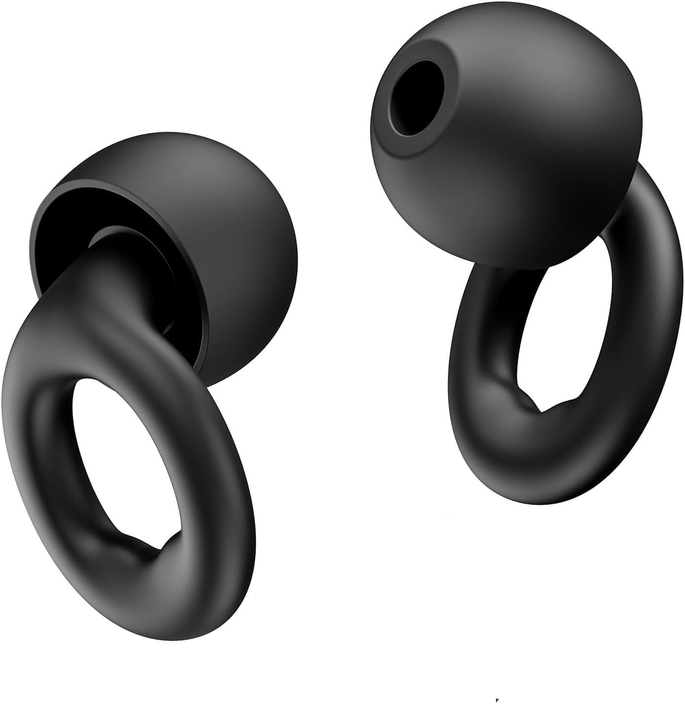 Tapones para los oídos para dormir – Protección auditiva súper suave y reutilizable en silicona flexible para reducción de ruido y vuelos – 8 almohadillas en XS/S/M/L – negro. Tapones para los oídos