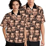 Naispanda Camiseta Navideña Personalizada para Hombres y Mujeres con Botones y Foto de Cara para Navidad