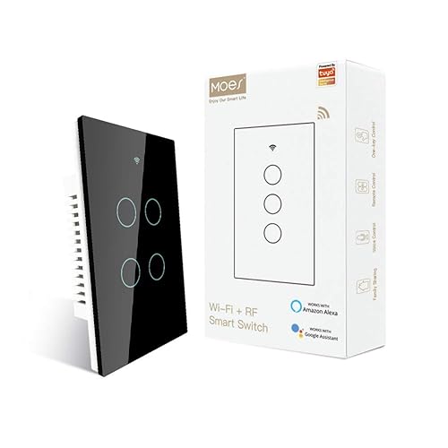Miniatura 8 de MOES Smart WiFi RF 2 Gang - Interruptor táctil ciego de doble cortina para persiana enrollable, motor eléctrico Tuya Smart Life, control de voz con