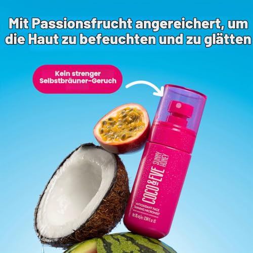 Coco & Eve Antioxidant Face Tanning Micromist. Selbstbräuner mit Antioxidantien für mehr Feuchtigkeit. Schnelle, makellose… – Ansicht 5
