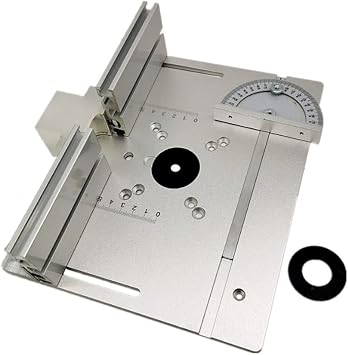 Router Table Insert Plate, with Miter Gauge, | Set of 3 Aluminum Alloy Wood Milling Flip Board Trimming Machine Engraving Auxiliary Tool Table Saw Woodworking Benches
