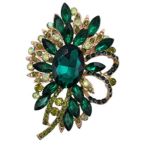 Image of SELOVO Big Large Flower Bow Brooch Scarf Decoration Brooch Pin Gold Tone