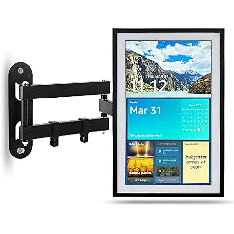 Mount for Echo Show 15 | Adjustable Wall Mounting Bracket for Amazon Echo Show 15, Swivel and Tilt, Easy Installation | Black Cover