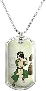 GRAPHICS & MORE Avatar the Last Airbender Toph Military Dog Tag Pendant Necklace with Chain