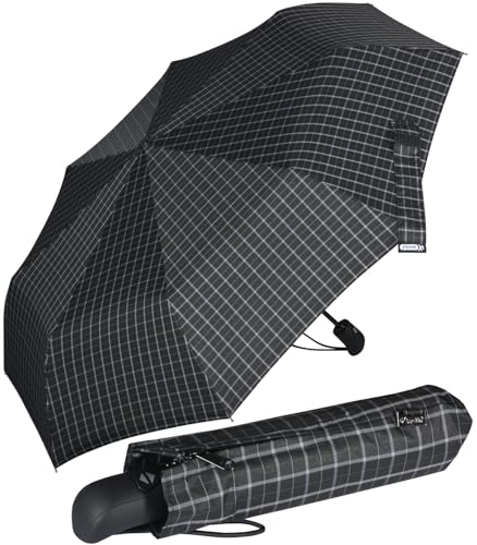 Parapluie de poche iX-brella carreaux noir pour le quotidien
