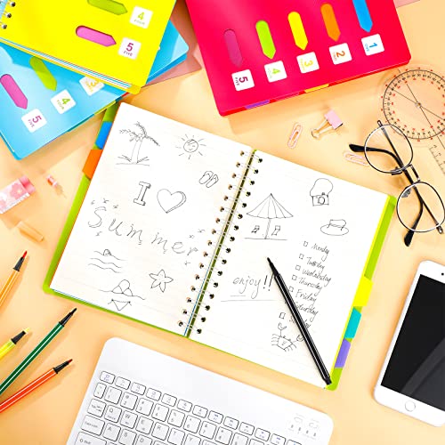 4 Pack Spiral Notebook 5 Subject Notebook A5 Lined Journals With Colored Dividers Notebook With Tabs Multicolor Cute Notebooks For Gifts School Students Office Supplies #TOP3