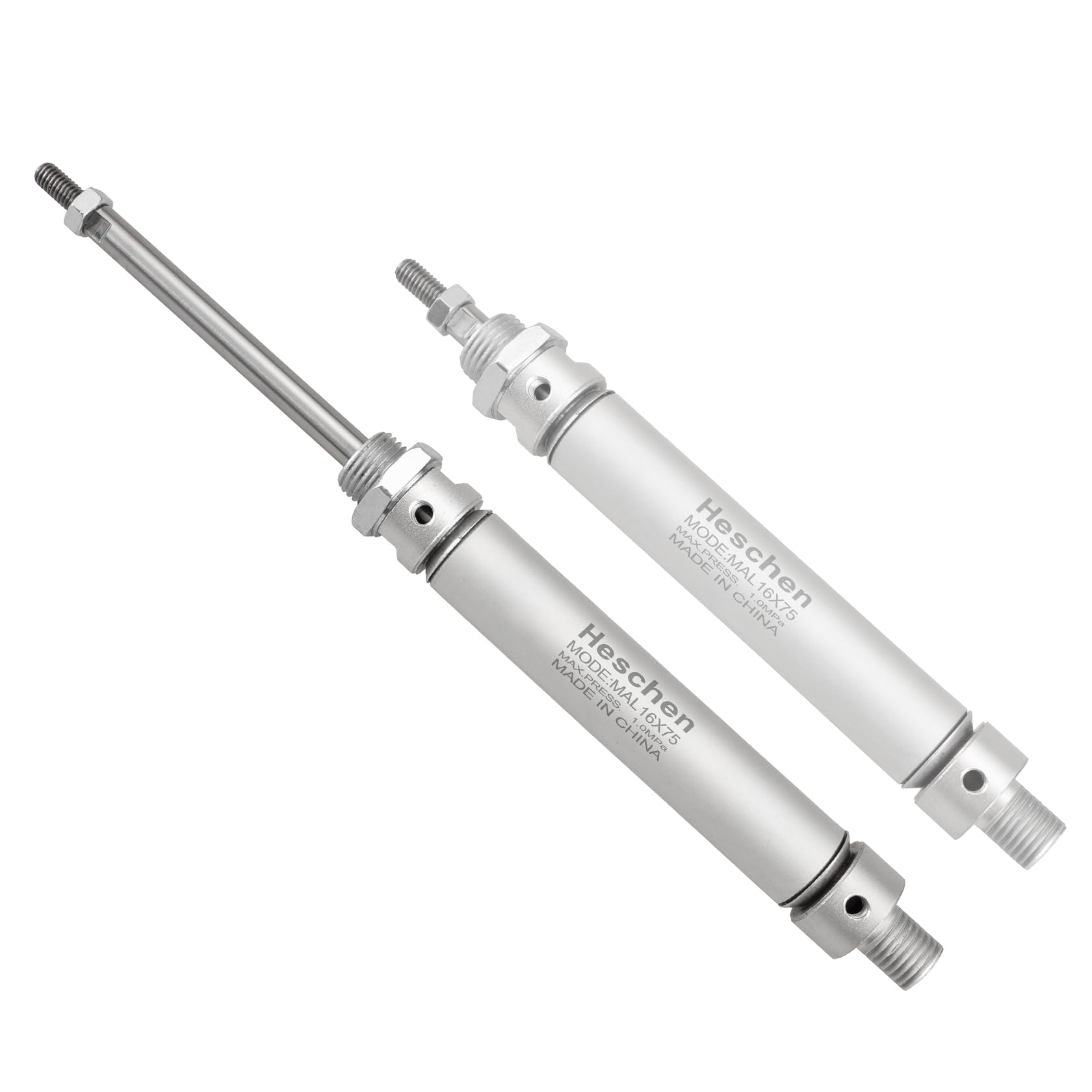 Heschen Vérin pneumatique Mince, Mal 16-75, M5 Port, Alésage 16mm, Course 75mm, Double Effet
