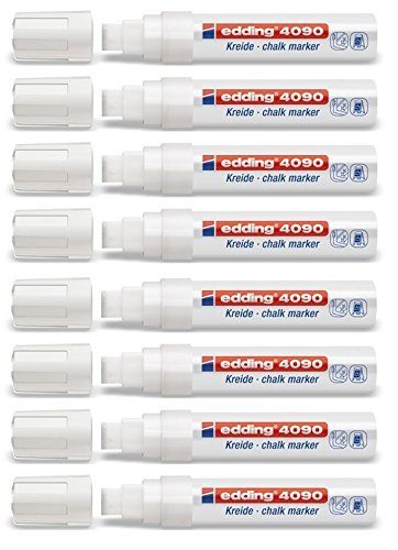 edding 4090-4095 Fenster-/Kreidemarker (4-15 mm, weiß, 8)