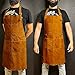 RUSTIC TOWN Leather Grill Work Apron with Tool Pockets ~ Adjustable up to XXL for Men & Women ~ Shop Apron Leather Tool Apron (Tan)