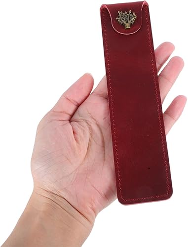Miniatura 2 de NUOBESTY Estuche de cuero para bolígrafo, funda para bolígrafo individual, funda suave para bolígrafo, suministros de escritorio (rojo vino)