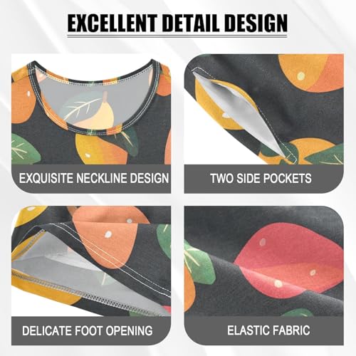 ALAZA Color Mango Leaf Pajamas Short Sleeve 2 Piece Sleepwear Top and Bottom Pajama Set Unisex4