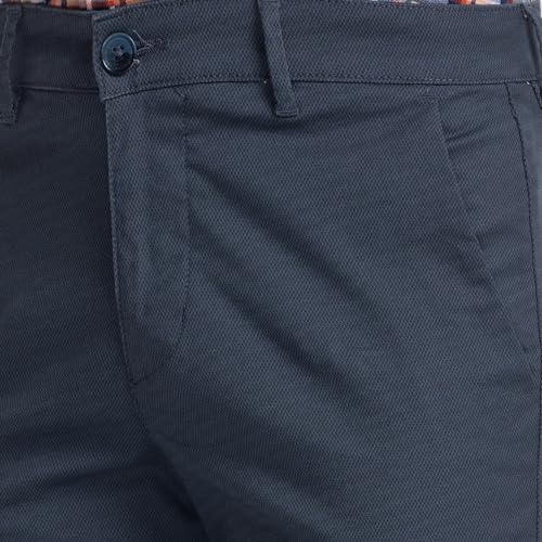Image of Park Avenue Men's Mid Rise Printed Cotton Blend Slim Fit Casual Trousers