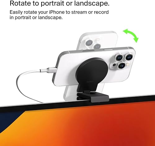 Miniatura 4 de Belkin Soporte de cámara MagSafe para iPhone para computadoras de escritorio y pantallas Mac, compatible con iMac 2017 y posterior, iMac Pro 2017,