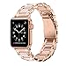 Moolia Metal Band Compatible with Apple Watch Band 42/44/45/46/49mm Women Rhinestones Resin Wristband Bling Diamond Bracelet for iWatch Series 10 9 8 7 6 5 4 3 2 1 SE Ultra, Rose Gold Pink