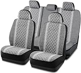 Road Comforts Baja Blanket Seat Covers Gray Diamond Bucket Seat Covers Low Back Full Set - Jacquard Fabric, Airbag Compatible, Universal Fits for Most Cars, Truck, SUV, Vans
