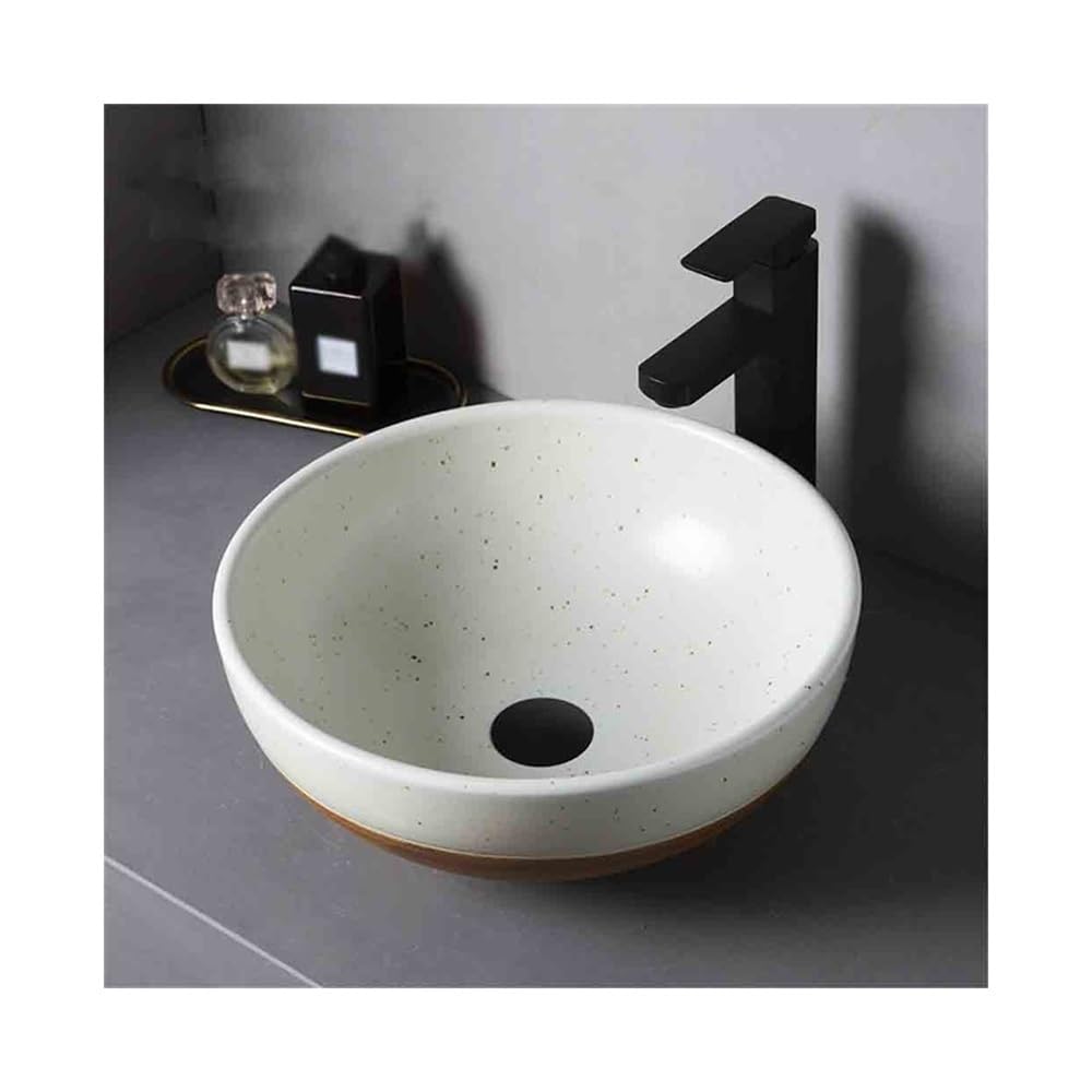 Z4t8m2k6g5 One Color Countertop Bathroom Vessel Countertop Basin Outdoor Balcony Indoor Bathroom Round Washbasin Household With Accessories Cloakroom Sink