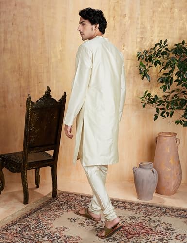 Image of Amazon Brand - Symbol Men Festive Long Regular Fit Kurta & Pyjama Set (2Pcs)