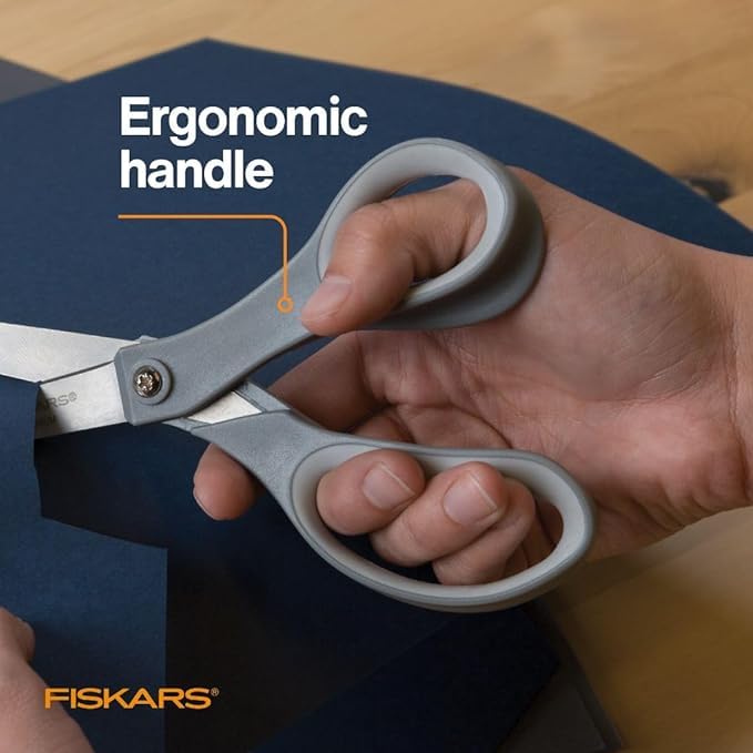 Fiskars All Purpose Scissors, High Performance Cutting, Stainless Steel Blades, Ergonomic and Comfort Handles, Perfect for Arts and Crafts and The Office, Scissors for Office image 4