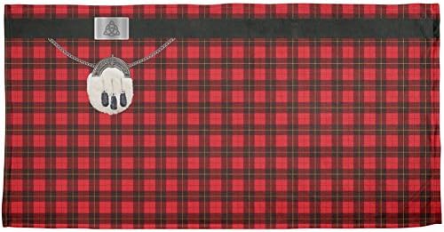 Old Glory St Patrick’s Day Irish Ireland Kilt Wallace Traditional Scottish Plaid Costume Beach Towel, Bath, Shower, Pool, Swimming, Vacation, Novelty Red 30” x 58”