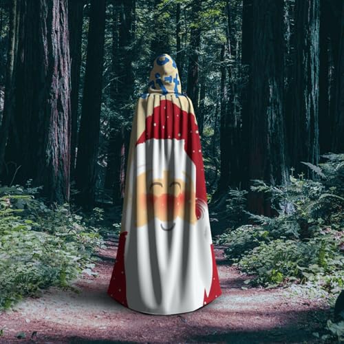 Cape à capuche Noël de 150 cm pour déguisement carnaval