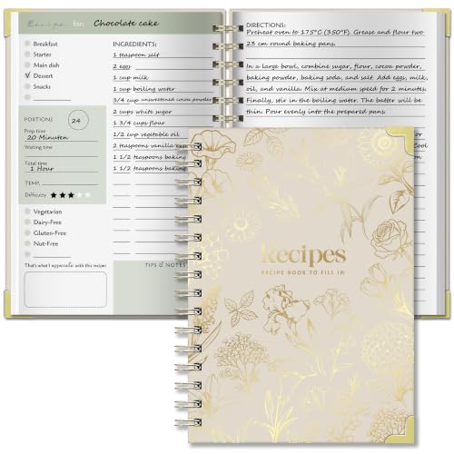 Cuadernos de composición BIROYAL beige con diseño floral para escritura diaria
