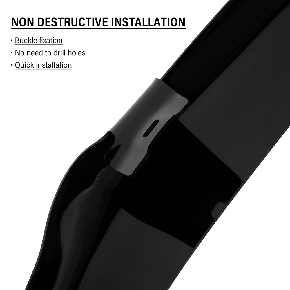 Protector de capó para Toyota Hilux 2021-2024 Hilux AN110 AN120 AN130 MK8 Pick-up, Protector de Insectos para capó Acrílico negro