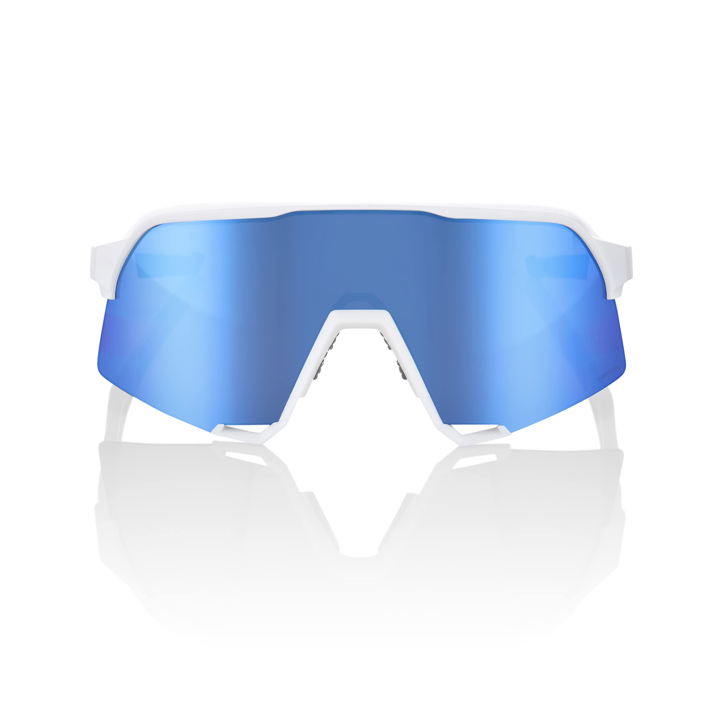 100% S3 - Matte White - Hiper Blue Multilayer Mirror Lens S3 - Matte White - HiPER Blue Multilayer Mirror Lens Unisex adulto (Pack de 1)