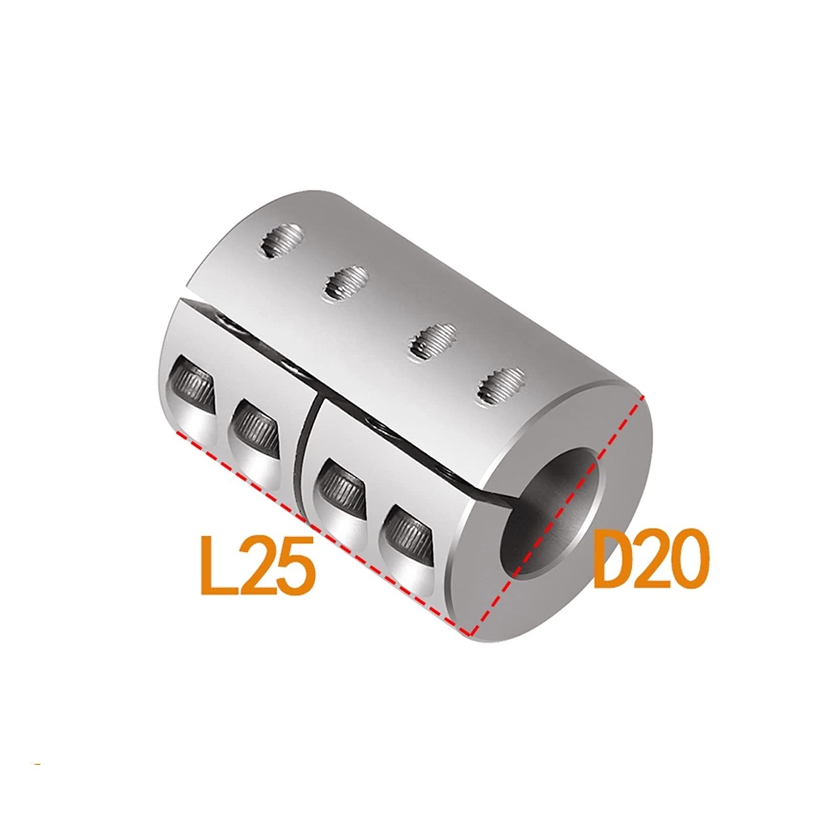 WAAZVXS Coupler D20L25 Rigid Coupling for 3D Printers Aluminium Alloy Shaft Coupler for Stepper Motor Accessories (Inner Diameter : 4X9)