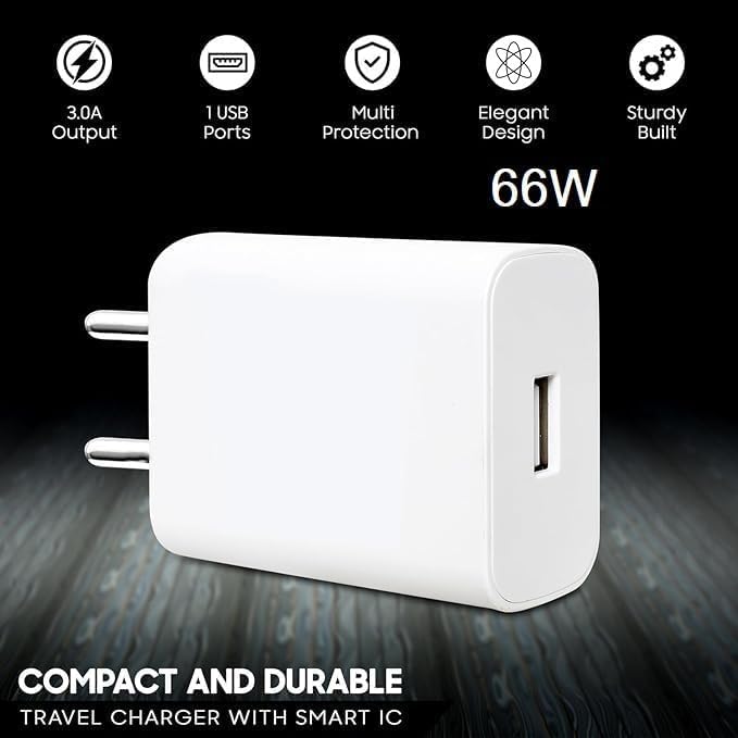 Image of Original 66W Fast Adapter Compatible with Vivo Y35,V25 5G, V23 5G,V25, V23e 5G,V23 Pro 5G, Y75 4G, Y35 5G, 23e, V25e, 21e 5G, V21 Pro, Y73, 21 5G with 3 Months Warranty