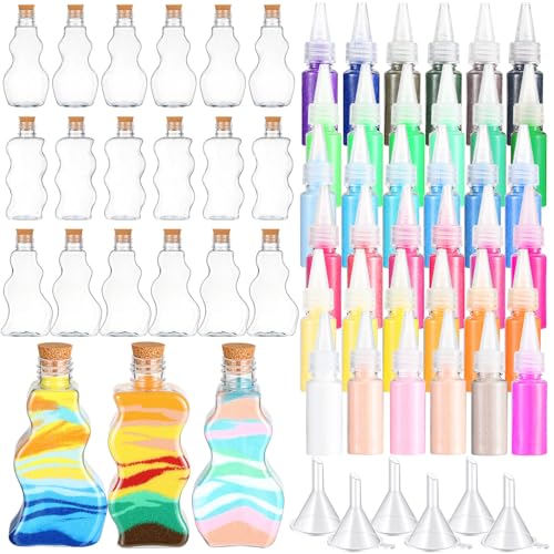 Vertintong 60 Pcs Sand Art Bottles Kits Include 18 Wave