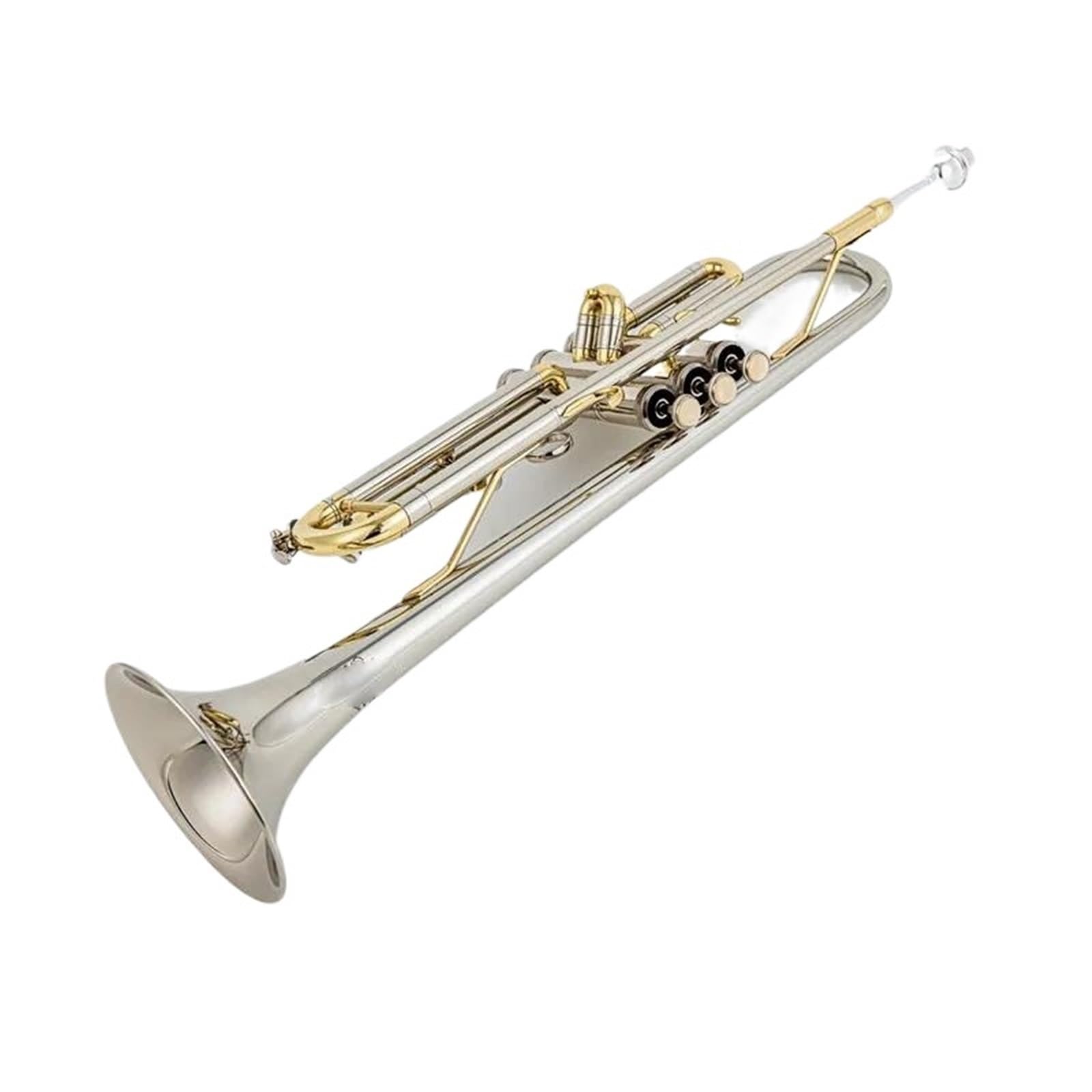 Standardowa Trąbka Instrument Bb Trumpet B Flat Mosiądz Srebrny Pozłacany Profesjonalny Instrument Muzyczny Trąbka Ze Skórzanym Etui