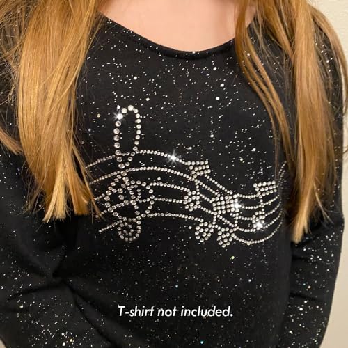 Jcs Rhinestones 713 Music Melody Bling Iron On Rhinestone Sparkly Crystal T-Shirt Transfer thumb #2