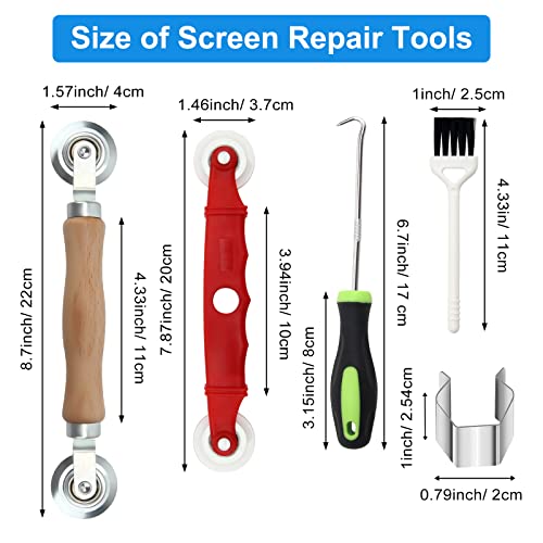 Wiwaplex Window Screen Repair Kit Mesh Screen Spline Roller Repair Tools Kit With Screen Installer Clips, Metal And Plastic Spline Fixing Tool Kit For Window Screen #TOP1