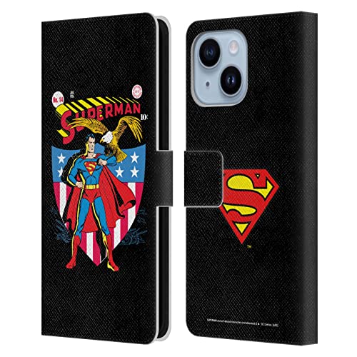 Housse cuir Superman Apple iPhone 14 Plus étui portefeuille de protection à rabat DC Comics