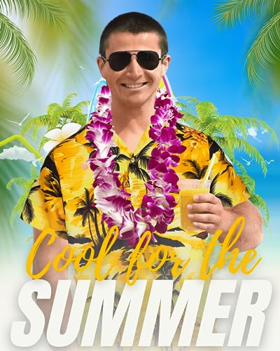 Tropical Hawaiian Shirt for Men with Pocket-Aloha Short Sleeve Loose Fit Caribbean Shirts - Floral Button Down Shirt4