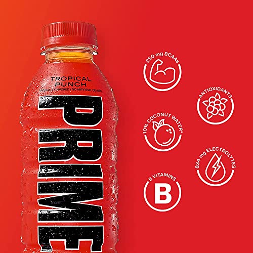 Image of Prime Hydrating Sports Drink Tropical Punch Flavour 500ml - Electrolytes, Zero Sugar, Low Calorie, Coconut Water, BCAAs, Vitamins, Antioxidants, Caffeine-Free