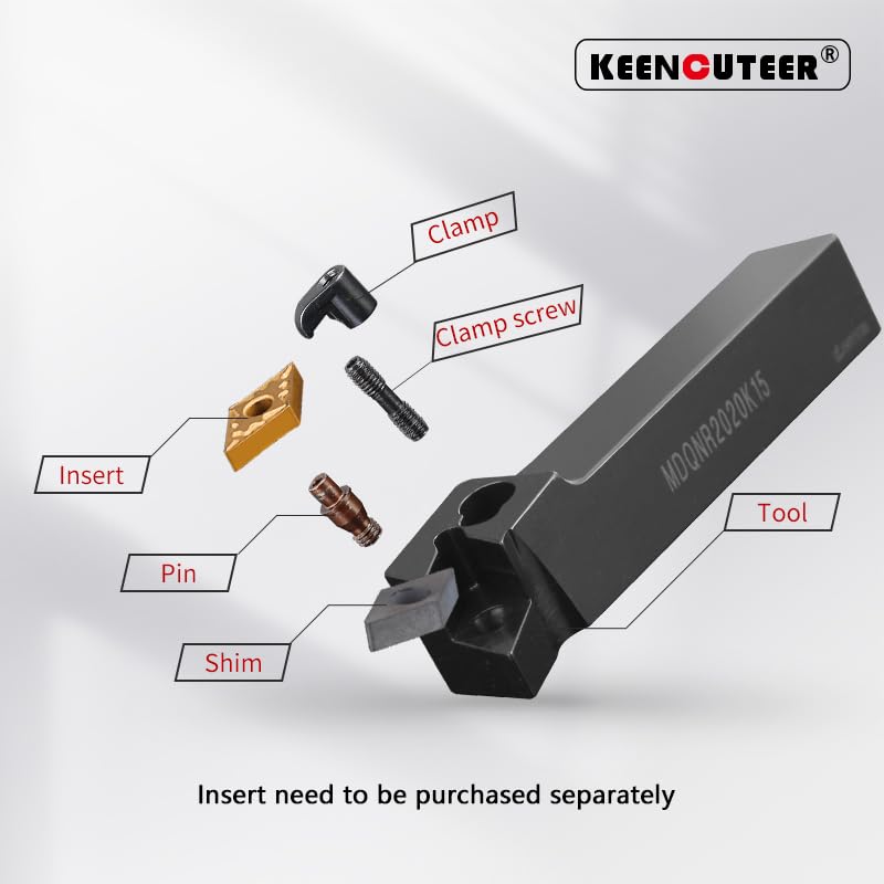 1pc External Turning Tool MDQNR MDQNL MDQNR1616 MDQNR2020 MDQNR2525 MDQNR3232 Lathe Bar Turning Holder CNC Cutting Tool Cutter Bar(MDQNR1616H11)
