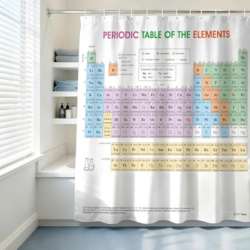 Sunlit Updated Periodic Table of Elements Fabric Shower Curt
