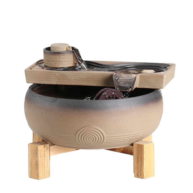 Fuente Decorativa de jardín, Fuente de Agua con Cascada, de cerámica, Feng Shui Zen, decoración para salón, Dormitorio, Oficina