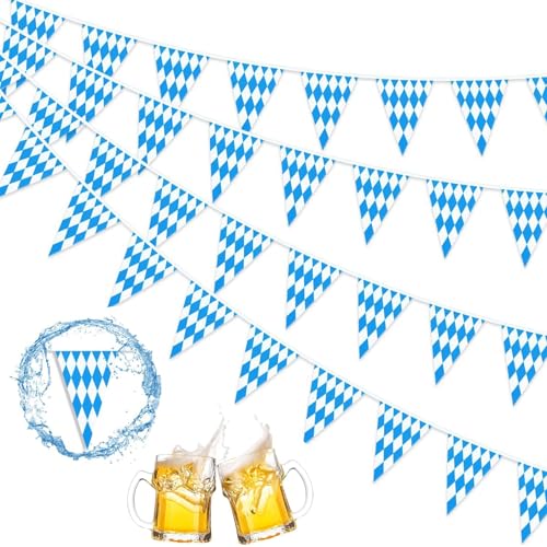 Ayizhiniu 3pcs Ghirlanda Decorativa per Oktoberfest, Ghirlanda Decorativa Bavarese, Oktoberfest Decorazione Bavarese Triangolari Ghirlanda di Bandierine, Adatto Decorazioni Feste