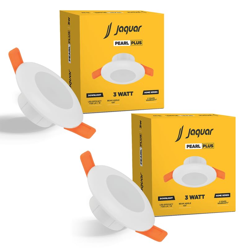 Jaquar 3W Pearl Plus Round Downlight | Junction Box LED Downlight | Mood Light for False Ceiling | 55 Cut Out | Warm White 80x45(DXH)(Pack 2)-image-40