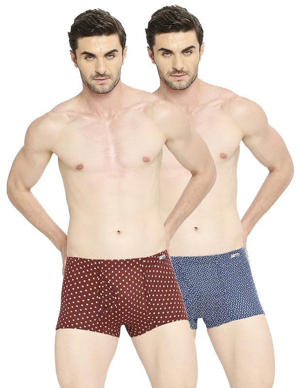 VIP Men's Cotton Solid Trunks (Pack of 2) (Brando Printed Mini_Assorted