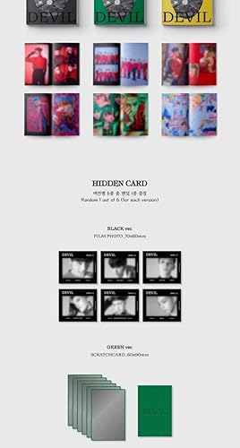 Miniatura 4 de Oneus Devil 1st álbum versión aleatoria CD+libro de letras de 16p+libro de fotos de 96p+1p tarjeta oculta, 2p fotografias y juego de tarjetas de