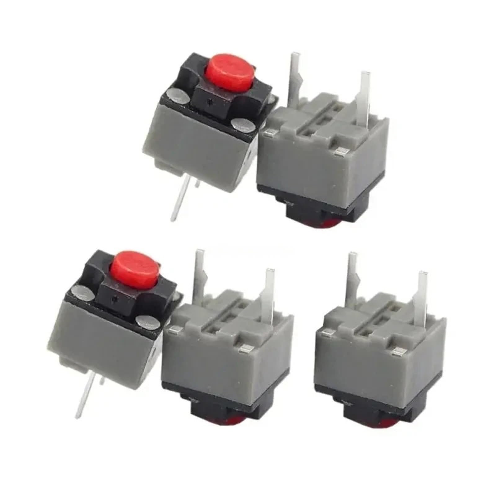 5 sztuk kwadratowy przycisk wyciszenia 6x6x7,3mm, przełącznik myszy, części naprawcze, prostokątna wymiana przełącznika (czerwony)