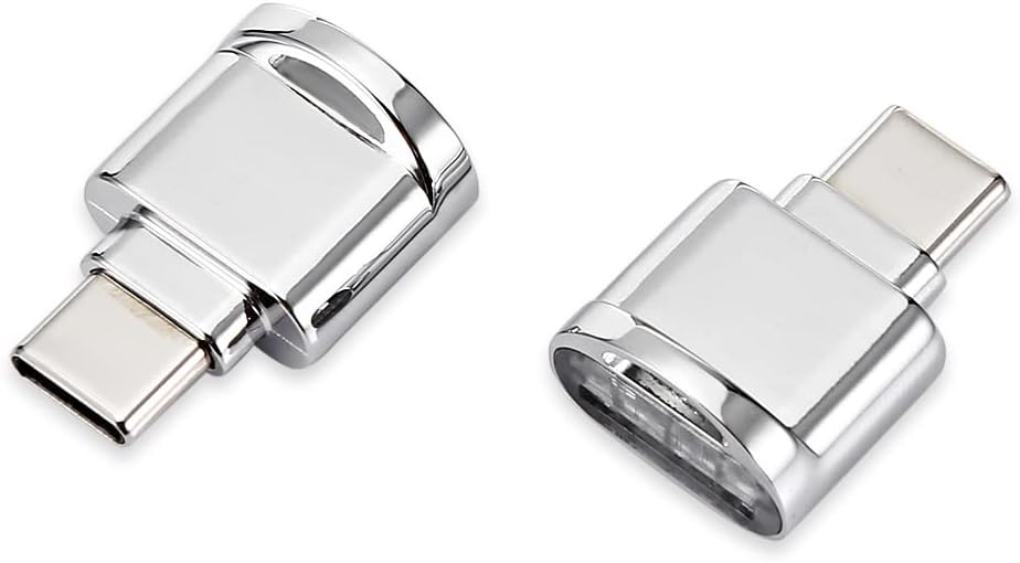 Cablecc USB 2.0 Type C USB-C to Micro SD SDXC TF Card Reader Adapter for Cell Phones 2pcs