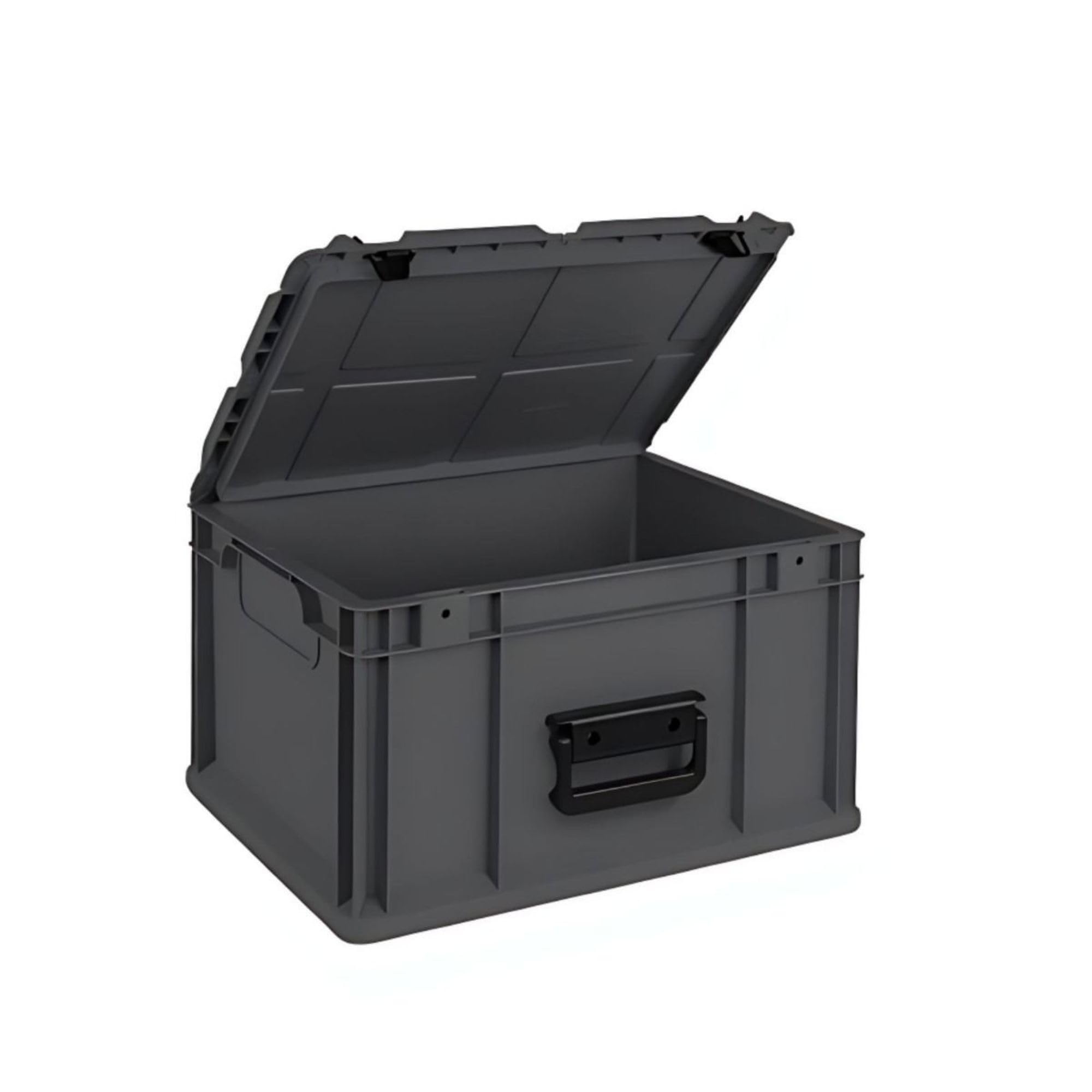 PROREGAL SuperSparSet 2x Eurobox NextGen Portable Made in Germany | HxBxT 33,5x40x60cm | 65 Liter | Schwarz | Eurobehälter, Transportbox, Transportbehälter, Stapelbehälter