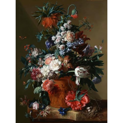 Poster Bouquet de fleurs vase en terre cuite Getty Museum print 76x101 cm