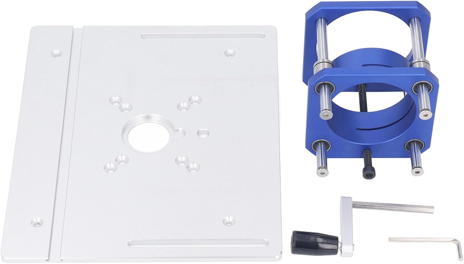 Aluminum Router Table Insert Plate with Flip Board & Handle Compatible 64 65mm Trimming Routers,Includes Wrench, 0 54mm
